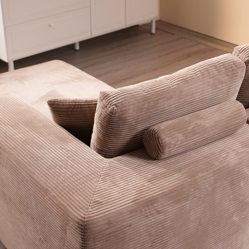 Viola 2 - Piece Upholstered Boneless Sectional, Beige, Right Hand Facing