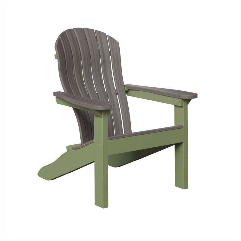 Berlin Gardens Contour Adirondack Chair, Coastal Gray with Sage