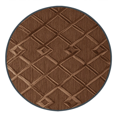 Machine Washable Trellis Brown Area Rug