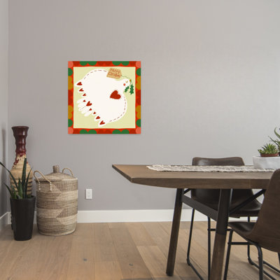 Merry Christmas Dove Contemporary Bird Winter Wall Art Print 1 Piece Wrapped Canvas Wall Art