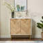 Armoire de rangement blanche et dorée avec 2 portes, buffet moderne avec rangement, armoire d'appoint pour le salon, la salle à manger, le vestibule