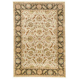 Hand Knotted Wool Area Rug in Ivory And Black