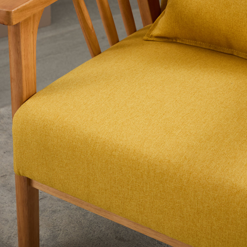 Kialie Upholstered Armchair, Yellow Linen