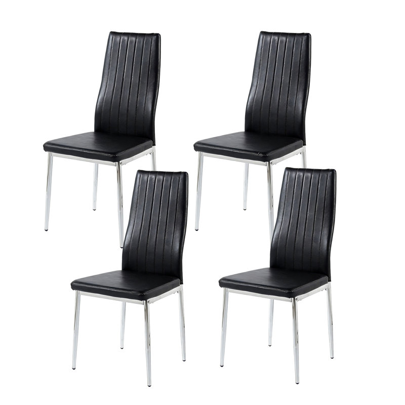 Chaise d'appoint solide avec pieds en acier stables, chaise de salle à manger moderne , Noir
