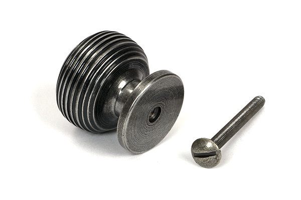 Beehive Cabinet Knob, Pewter Patina, 1.18" Knob Diameter