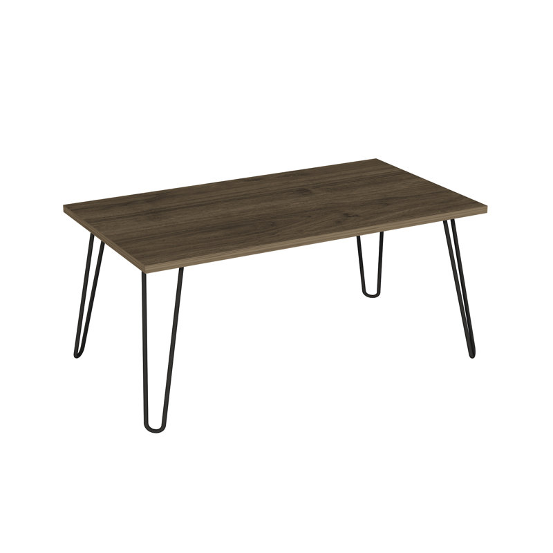 Coffee Table With Metal Legs, 46.8cm H x 90cm W x 60cm D, Black
