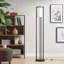 Lampe sur pied en métal avec abat-jour cylindrique en verre