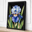 Iris in Blue and Gold Botanical 1 Piece Wrapped Canvas Wall Art-210656115-210656124