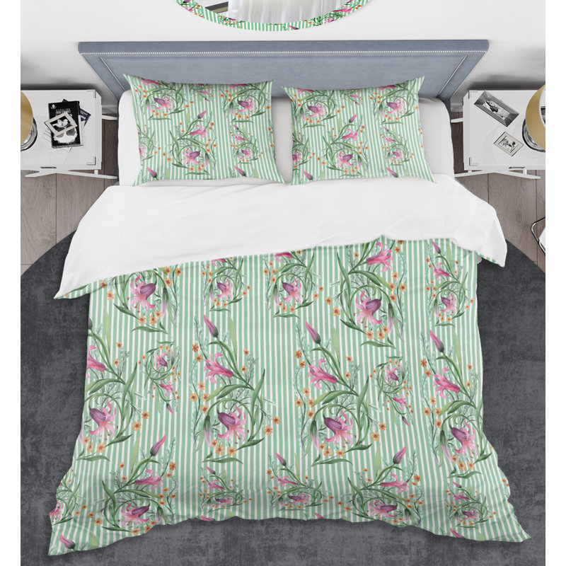  Ensemble de housse de couette rétro Mid-Century, Housse de couette très grand + 2 taies décoratives