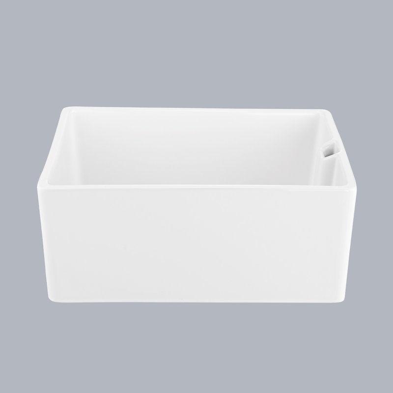 23.6" L X 18" W Kitchen Sink - White Ceramic, Single Bowl, Scratch-, Stain-, Easy To Maintain, Ceramic Bowl , Scratch & Stain , Smooth, Sanitise, Long-Term