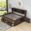 Lit de jour en bois avec armoires, tablettes et tiroirs-1703438387