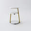 Petite table d'appoint ronde avec rangement à 3 niveaux - table de bout en or blanc, table de chevet à structure métallique robuste, table basse compacte pour le salon de la chambre à coucher-1224805065