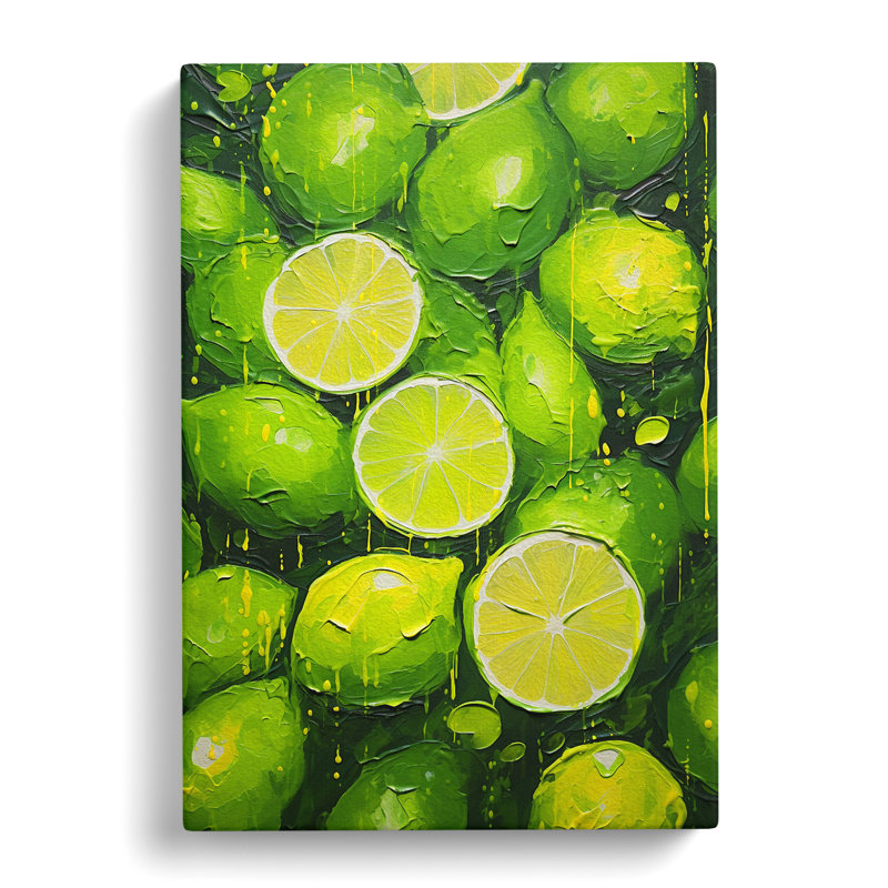 Lime Fruit Impressionism Art No.2 - No Frame Print, 50cm H x 35cm W x 3cm D