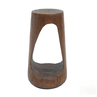 Outdoor Side Table With Hollow Design, Lightweight Concrete, Wood-Like Texture, Ideal For Patio, Balcony, And Poolside