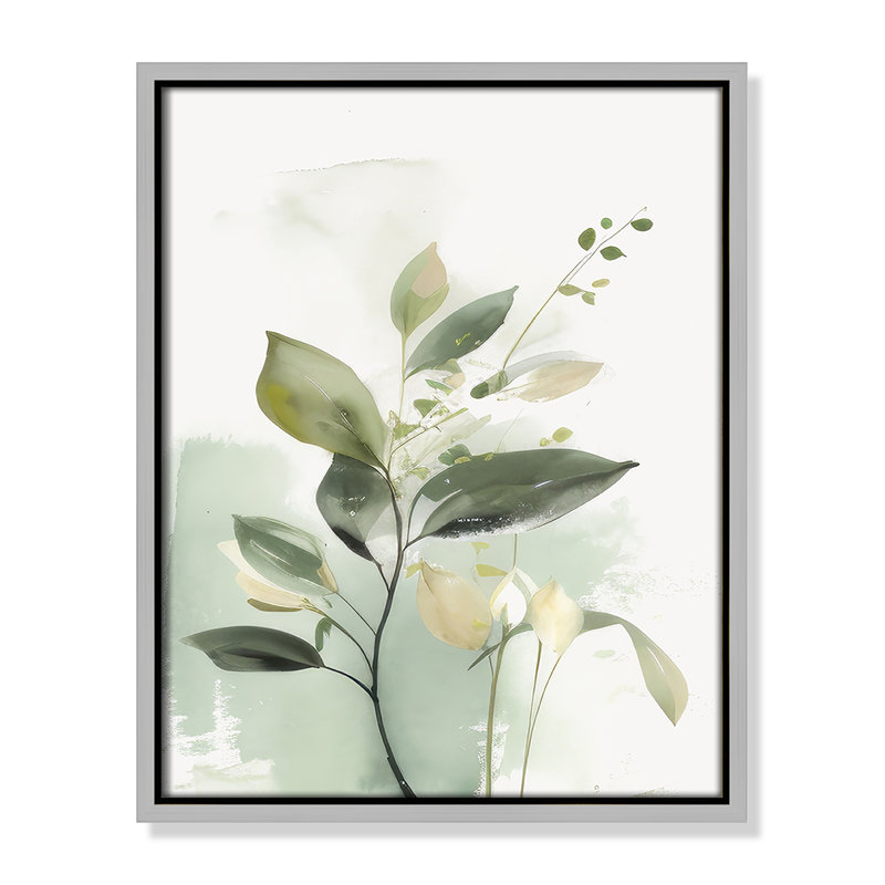 «Greenery Serenade II» par Irena Orlov, Toile avec cadre, Silver Floater, L 12,5 po x H 15,5 po