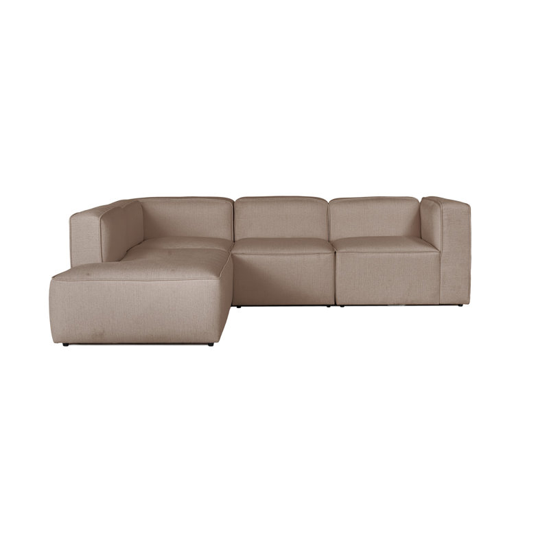 Canapé d’angle, Face à la gauche, H 27,2 po x l 98,4 po x P 35,4 po, Mélange de polyester beige