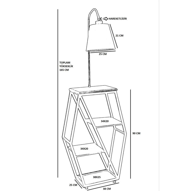 Lorane 165cm Task Floor Lamp, Red