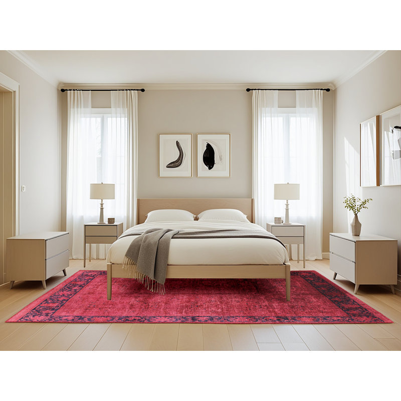 Tapis de style oriental rouge, Rectangle 5 pi x 8 pi
