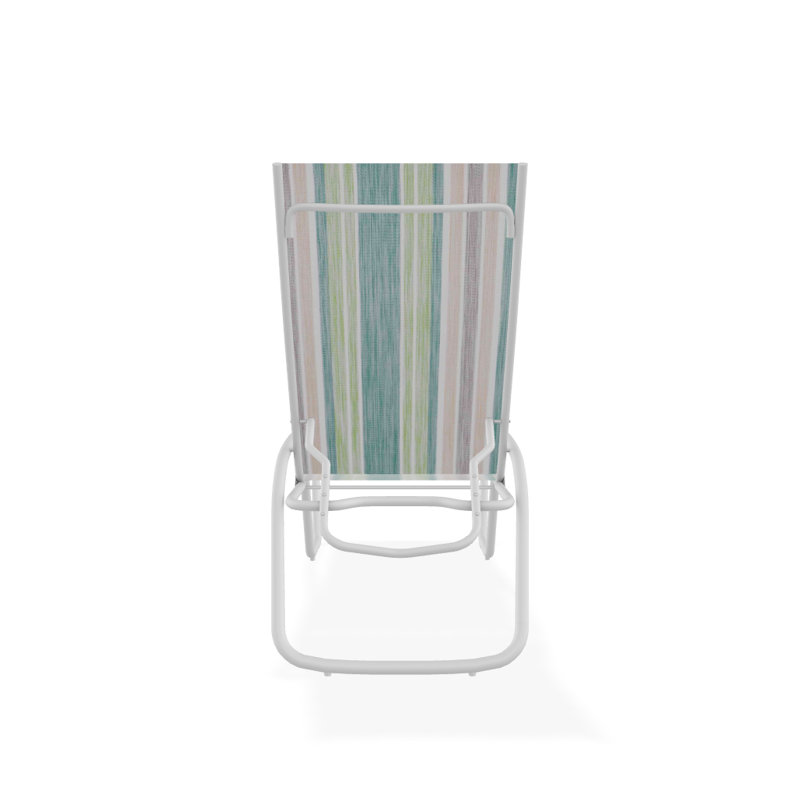 Outdoor Rust-Resistant Metal Chaise Lounge, Textured White, Tempo