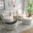 Upholstered Swivel Lounge Armchair With Storage Ottoman(Set of 2)-116445858