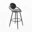 Tabouret de bar pivotant de 76 cm (30 po) en fer avec dossier en similicuir et bois-134067558-134067560
