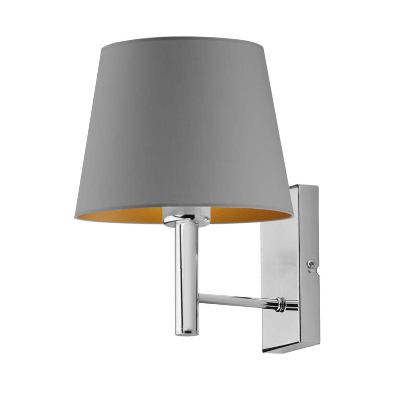 Huey Steel Armed Sconce, Chrome, Grey