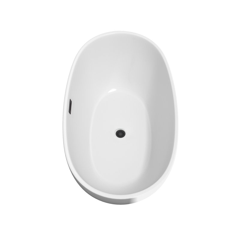 Juno 59'' x 32'' Soaking Acrylic Bathtub, Matte Black