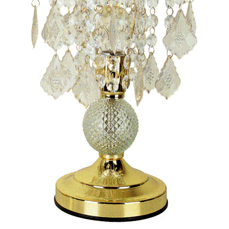 Lampe de table haute en acier 15 po, décor en verre