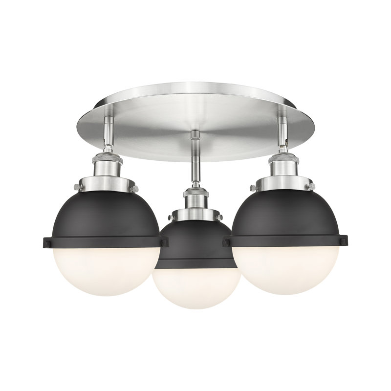 Plafonnier encastré Amalle, Nickel satiné, Noir mat / blanc mat