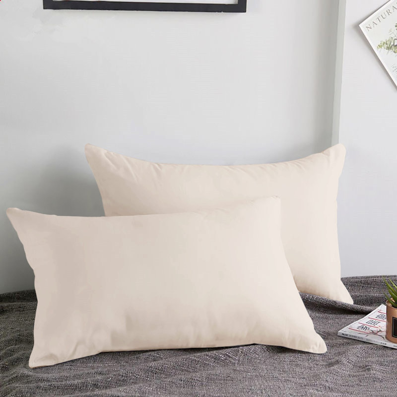 Set of 2 Super Soft Microfiber Pillow Covers - Breathable, Easy Care, Ultra Soft Microfiber Fabric, Cream