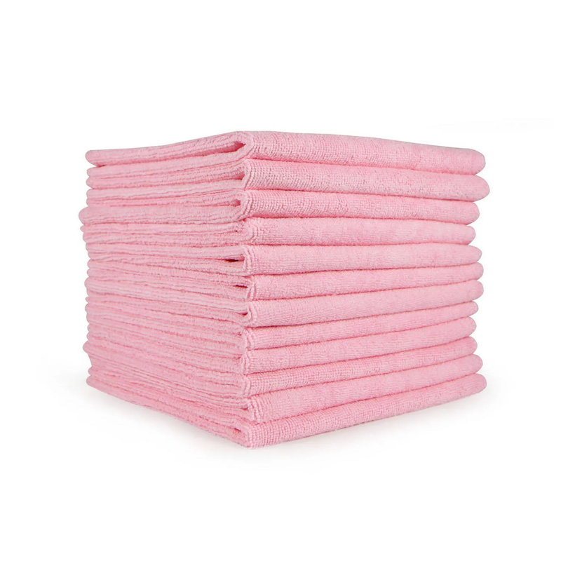 Chiffons de nettoyage en microfibre 16 x 16 Smart Choice (paquet de 12), L 12 po x L 12 po, Rose