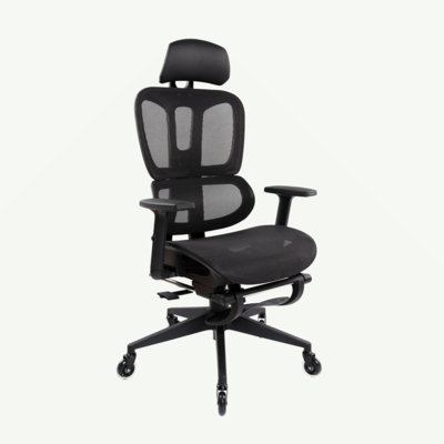 Inbox Zero Ultimate Reclining Ergonomic Mesh Office Chair with Lumbar Support and Footrest