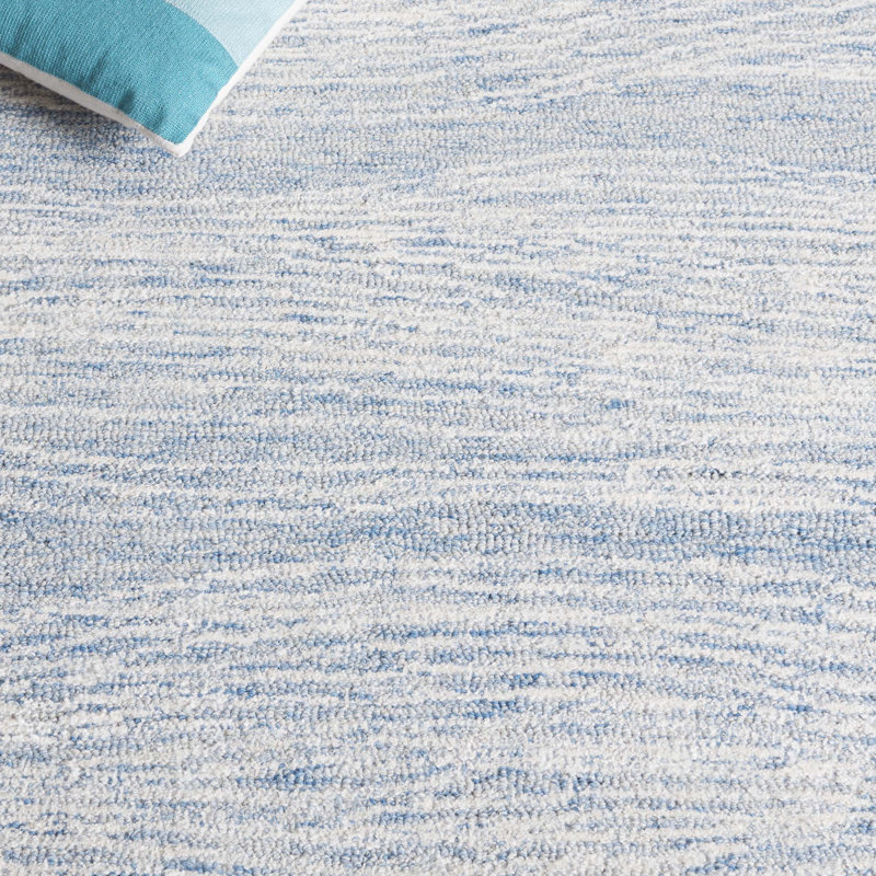 Tapis abstrait en laine et coton touffeté à la main Ameelia, Rectangle 5 pi x 8 pi