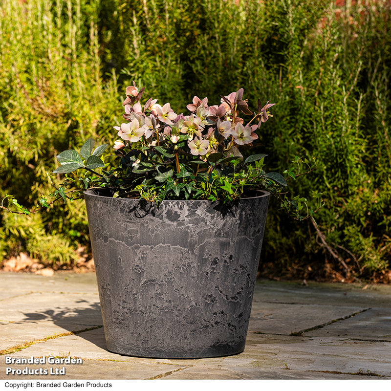 Pot Planter, 30.5cm H x 25.5cm W x 25.5cm D, Gray