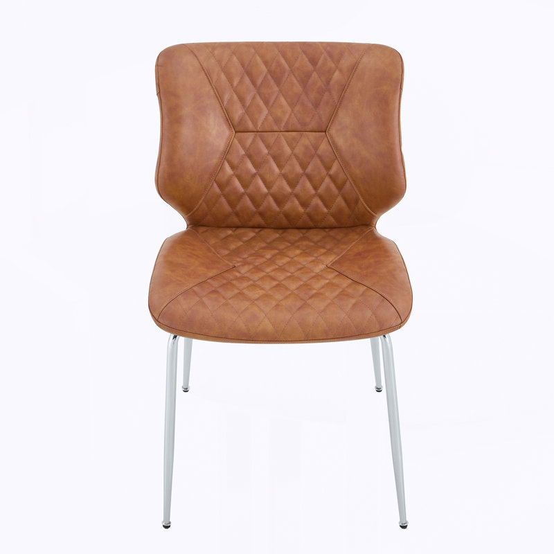 Ensemble de 4 chaises de salle à manger rembourrées, Brun, 4, Brun