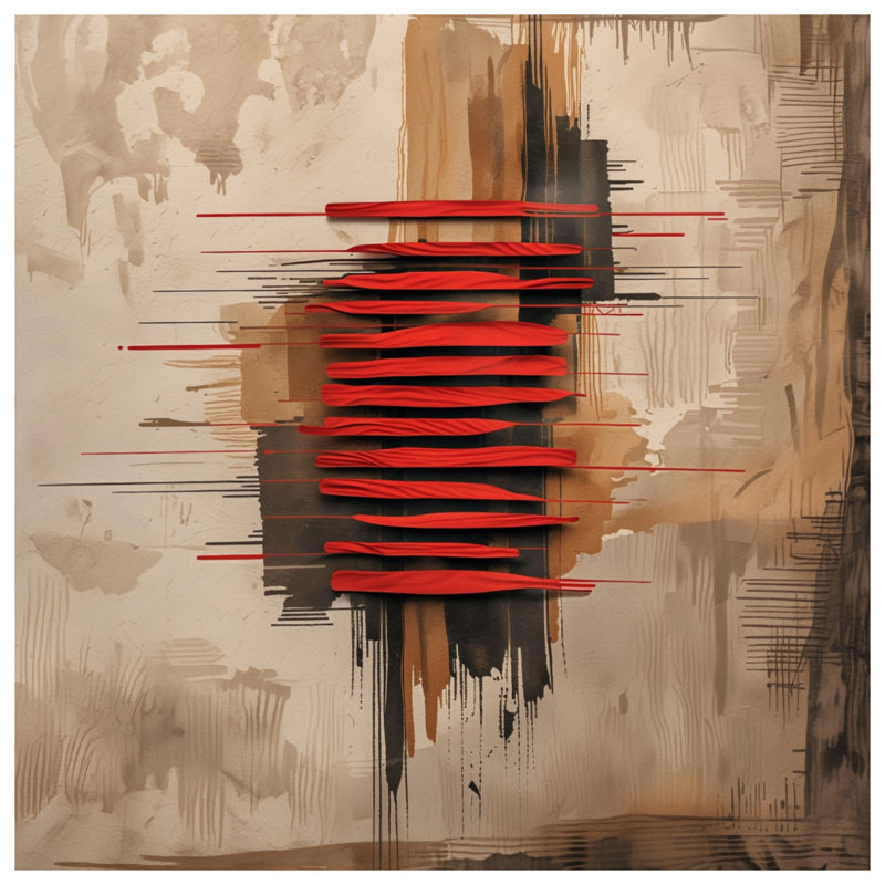 Red Abstract Brushstrokes Duvet Covers, Lit simple