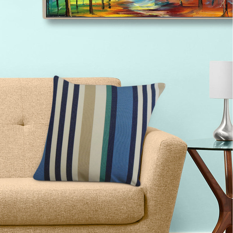 Coussin Tamber, 12 po x 18 po, Vert / Ivoire / Bleu, Coussin lombaire