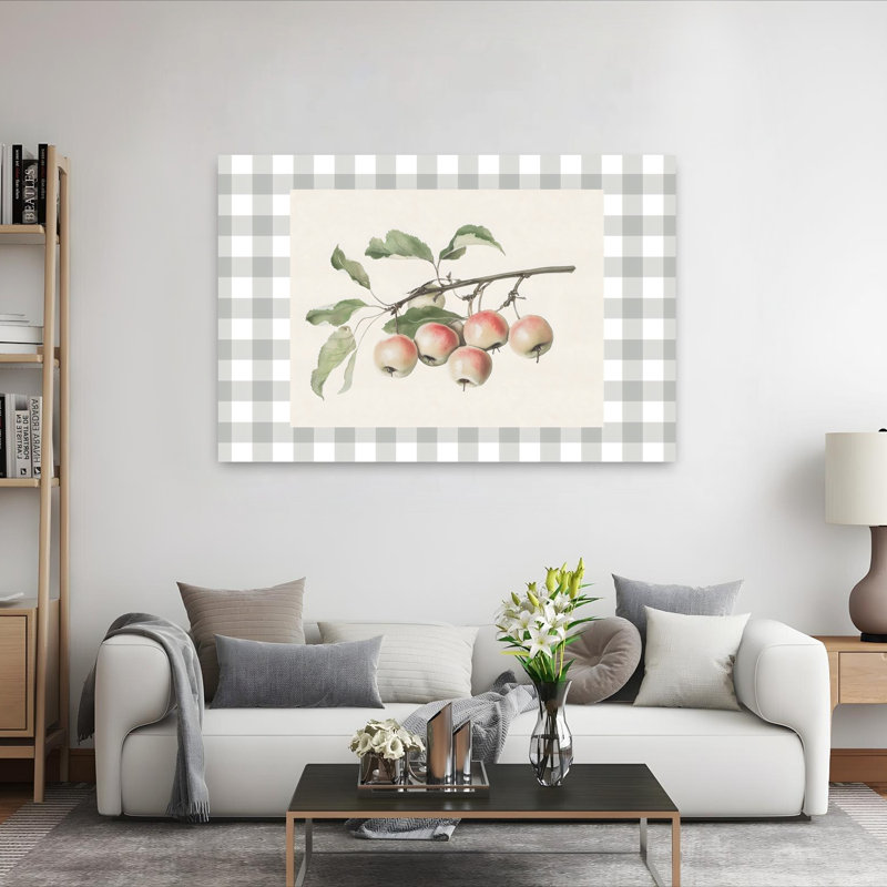Art contemporain abstrait pommes, H 40 po x l 60 po
