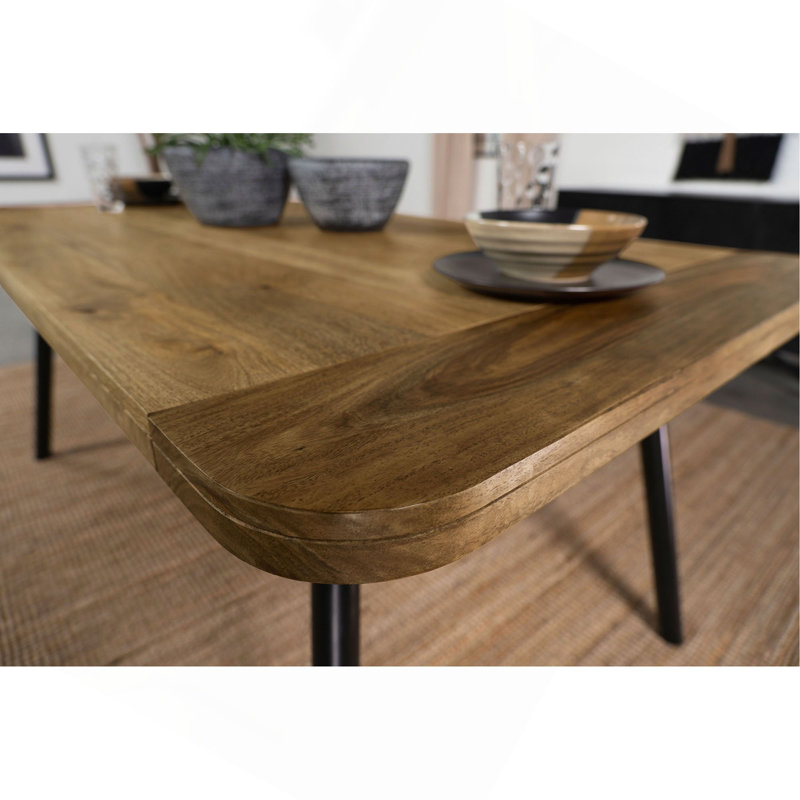 Governess Natural Mango And Black Rectangular Dining Table