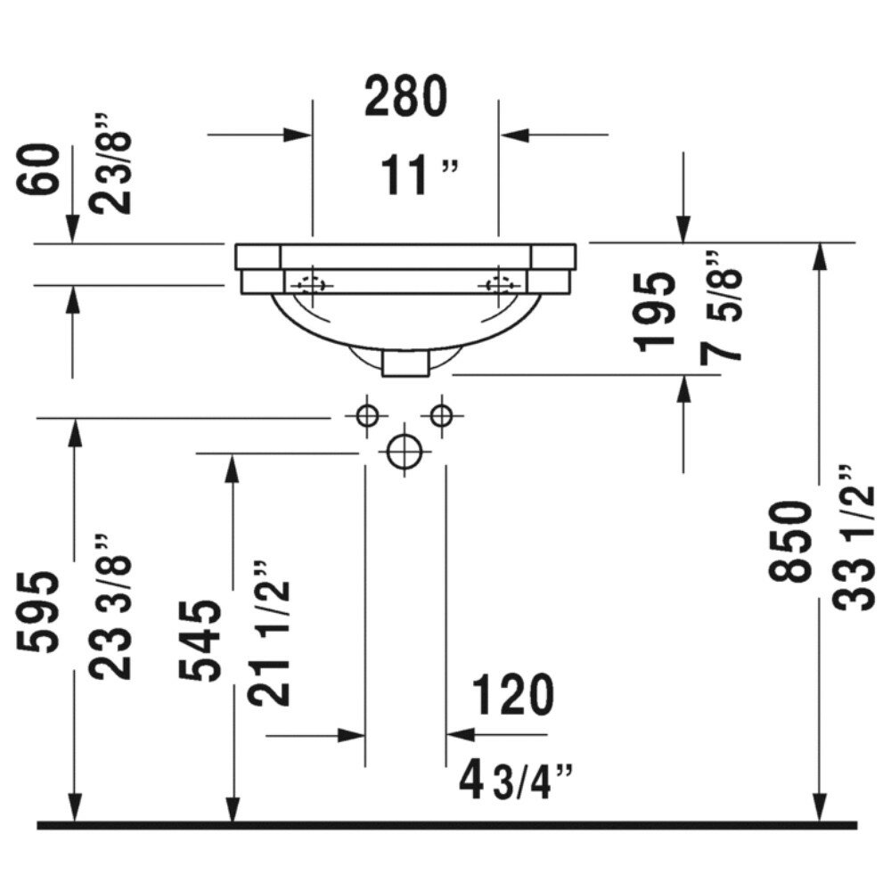 Duravit 1930 Lave-mains d'angle blanc, 1 trou de robinet - 0793420000