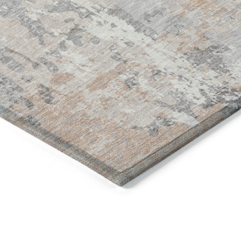 Machine Washable Indoor/Outdoor Xhevrie Coral Rug, Round 8'