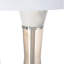 Lampe de table cylindrique en marbre blanc et verre avec abat-jour tambour en tissu doux