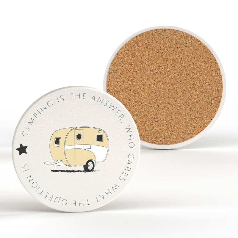 Camper Camping Is The Answer Coaster 100X100