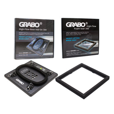 GRABO HighFlow Suction Plate 300 and Foam Seal Kit for Vacuum Lifter, 12 x 12 in, 150 lb Capacity
