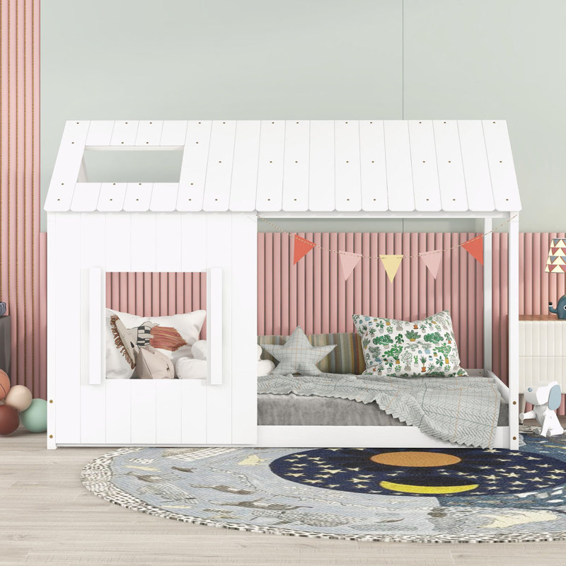 Areej Canopy Bed, Twin, White