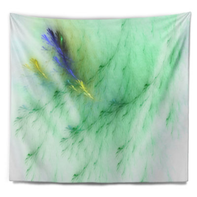 Tapisserie abstraite veines de marbre vert clair