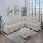 Fauteuil sans accoudoirs en velours côtelé beige