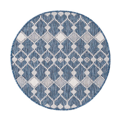 Tapis extérieur bleu Traliccio