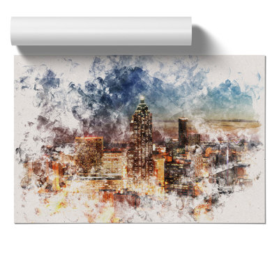 Atlanta Georgia Skyline Watercolour - Frameless Print