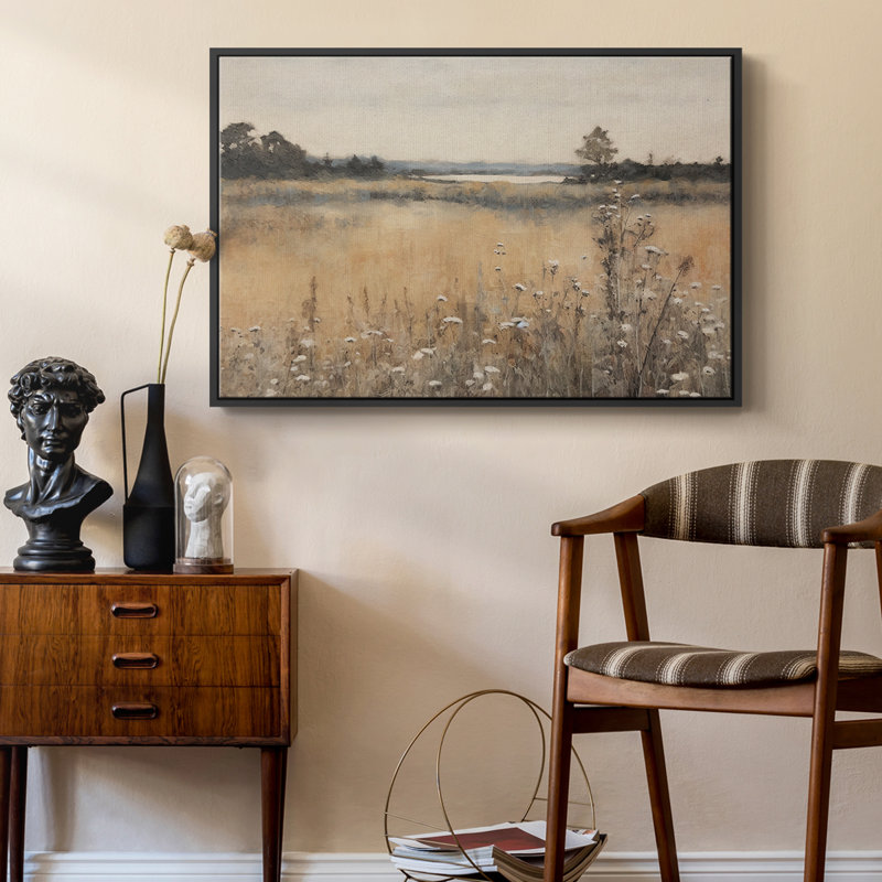 «Vintage Landscape -IX» sur, Noir, H 25 po x l 37 po